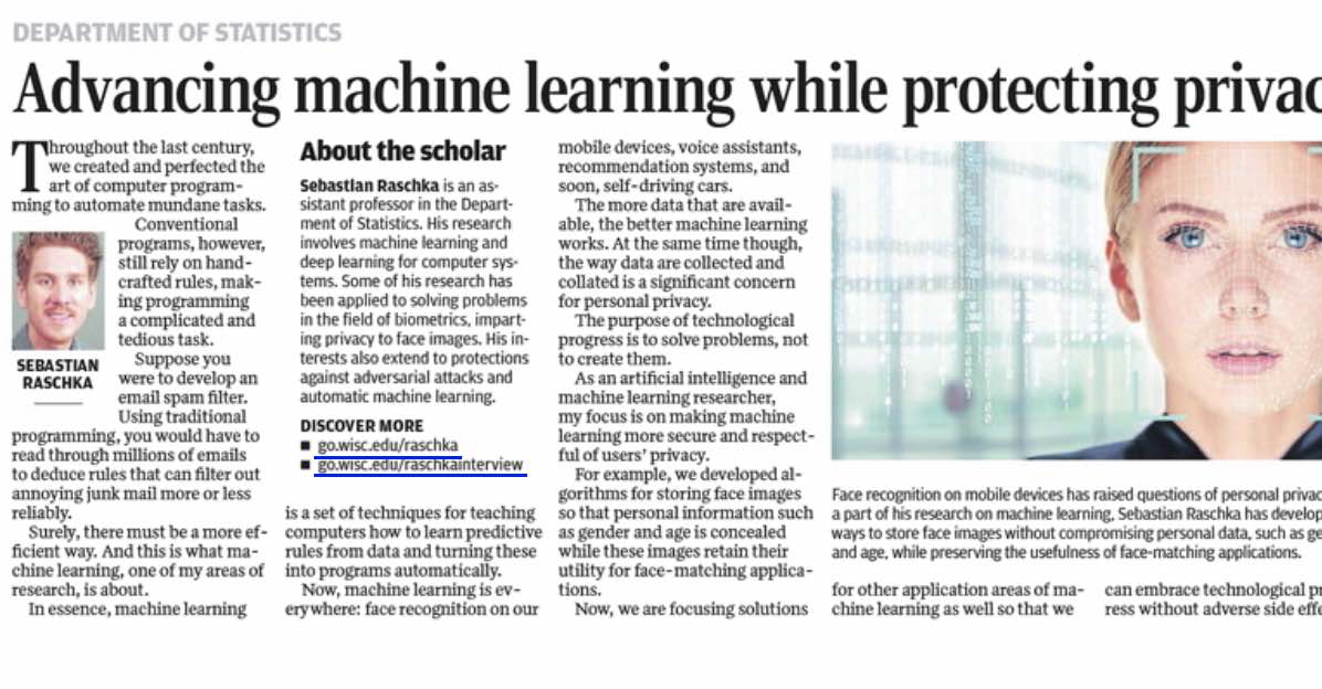 My article on AI and Privacy that appeared in the Wisconsin State Journal