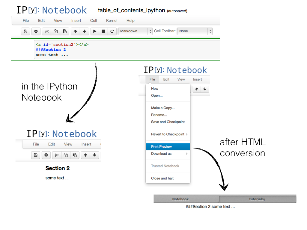 python jupyter notebook with links to other notebooks