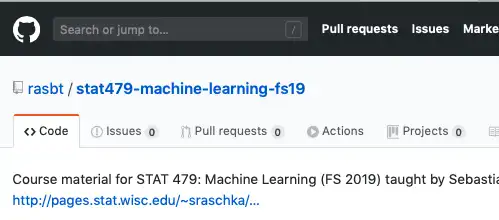 Course material for my machine learning course